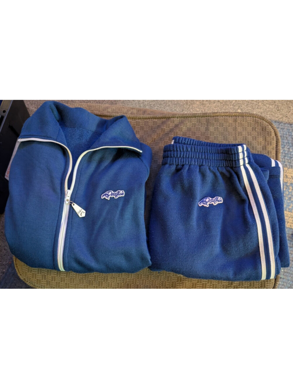 Vintage Dolfin Blue Tracksuit Set Full-Zip Jacket & Pants Size Medium
